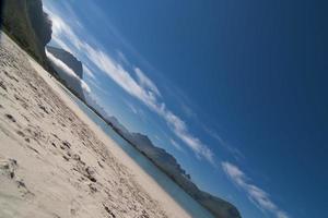 Flakstad vit sand strand lofoten ö Norge foto