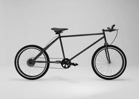 3d tolkning av en cykel isolerat på grå bakgrund i studio miljö foto