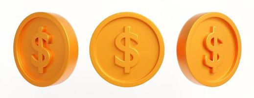 guld mynt på vit bakgrund.3d stack av guld mynt ikon isolerad.symbol av investering, besparingar och affärs.pengar hantering.sparande och pengar tillväxt koncept.dollar mynt.3d göra, illustration. foto