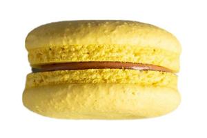 1584 gul franska macarons isolerat på en transparent bakgrund foto