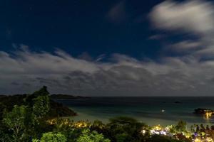 praslin ö Seychellerna natt paradis strand panorama anse volbert foto