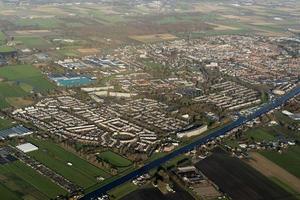 amsterdam hamn kanaler vägar antenn se panorama foto