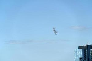 frecce tricolori Italien akrobatisk flyg team över genua fyr foto