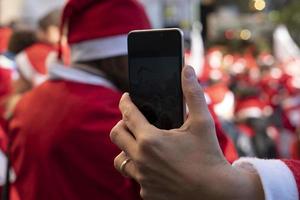 genua, Italien - december 22 2019 - traditionell santa claus promenad foto