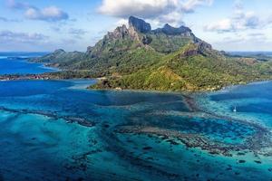 bora bora franska polynesien paradis ö antenn se panorama foto