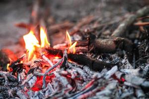 bål i vinter- , brinnande brand mot de kall morgon- vind. foto
