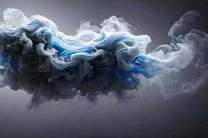skön blå och vit dubbel tona rök konst bakgrund. foto