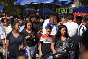 mexico stad, februari 3 2019 - stad parkera chapultepec fullt med folk av människor på söndag foto