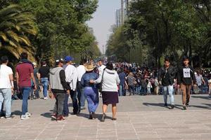 mexico stad, februari 3 2019 - stad parkera chapultepec fullt med folk av människor på söndag foto