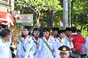 ubud, indonesien - augusti 17 2016 - oberoende dag är fira Allt runt om i de Land foto