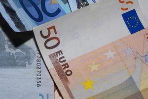 euro Begagnade papper pengar detalj foto