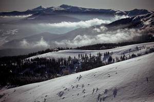 karpater berg åka skidor tillflykt landskap Foto