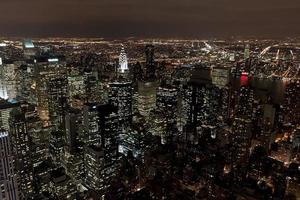 ny york natt se panorama stadsbild foto