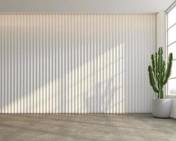 loft stil tömma rum med minimalistisk vit mönster vägg. 3d tolkning foto