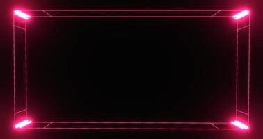 neon röd cyber ram med bakgrundsbelysning bakgrund foto
