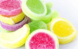 gelly socker godis på vit bakgrund foto