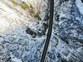 flygfotografering under vintern med solvibbar foto