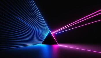 färgrik laser ljus glöd i de mörk rum. 3d illustration. foto