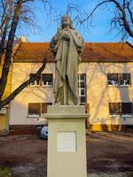 nitra, slovakia -29.01.2023 staty av Jesus christ i de historisk Centrum av de stad. foto