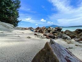 njut av de strand atmosfär foto