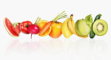 färgrik baner av frukter. friska mat begrepp foto