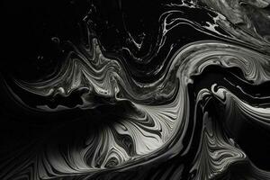svart marmor bläck textur akryl målad vågor textur bakgrund foto
