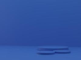 blå podium abstrakt sammansättning för produkt presentation 3d framställa 3d illustration foto