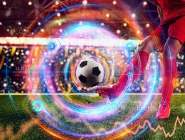 uppkopplad slå vad och analys och statistik för fotboll spel foto