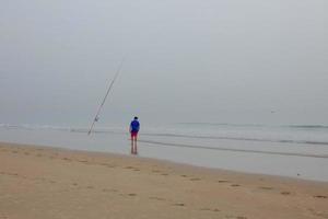 strand Strand fiske, traditionell fiske som en hobby foto