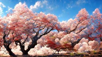 japan landskap natur sakura. abstrakt illustration konst foto