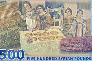 mosaik- av de musiker från syriansk pengar foto