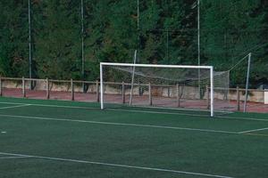 fotboll mål sporter Utrustning i de stadion foto