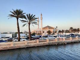 skön kväll och färgrik solnedgång på jeddah, corniche, saudi Arabien, foto