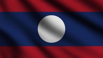 laos flagga vinka i de vind med 3d stil bakgrund foto