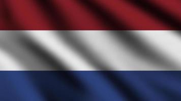 de nederländerna flagga vinka i de vind med 3d stil bakgrund foto