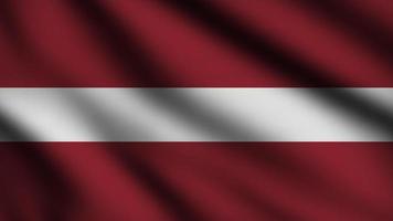 lettland flagga blåser i de vind. full sida flygande flagga. 3d illustration foto