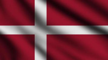 Danmark flagga vinka i de vind med 3d stil bakgrund foto