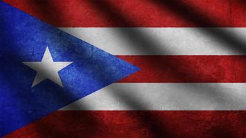 puerto rico flagga blåser i de vind. full sida flygande flagga. 3d illustration foto