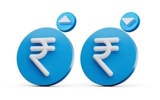 indisk rupee ikon isolerat. illustration av rupee ikon. indisk pengar. finansiell valuta blå symbol 3d illustration foto