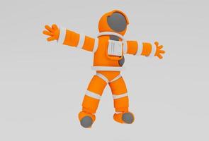 astronaut minimal 3d illustration på vit bakgrund. foto