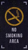 Nej rökning område tecken med mörk årgång stil bakgrund Nej rökning foto