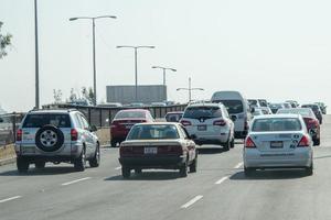 mexico stad, mexico - februari, 9 2015 - stad motorväg är belastad av trafik foto