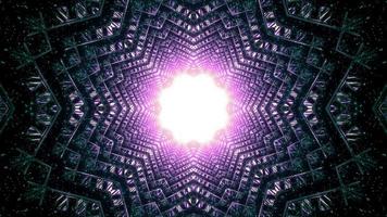 magisk stjärnformad tunnel med glödande hål 3d illustration foto