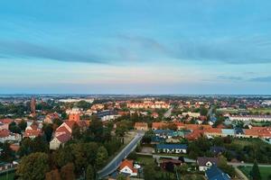 stadsbild av små europeisk stad, antenn se foto