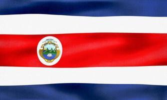 costa rica flagga - realistisk viftande tygflagga foto