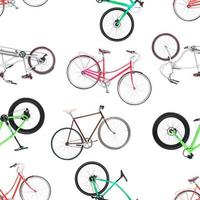 sömlös mönster av annorlunda cyklar isolerat på en vit foto