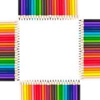 färgad pennor ram foto
