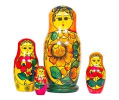 matryoshkas på vit bakgrund foto