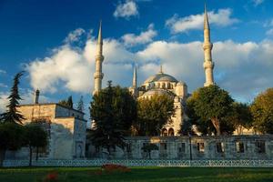 blå moské på soluppgång, istanbul, Kalkon foto