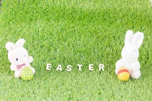 kanin leksak och påsk ägg med text foto